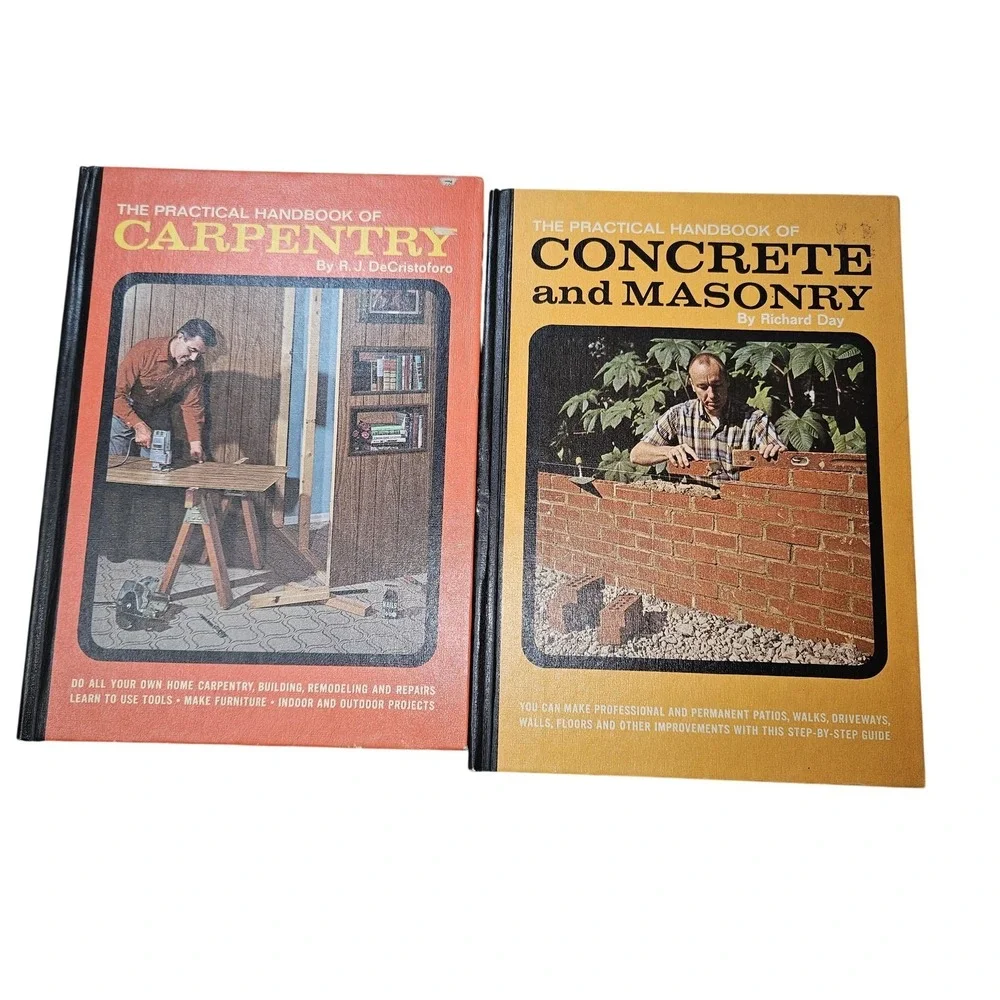 Vintage Practical Handbook Carpentry Concrete Masonry 1969 Hardcover DIY Book Se